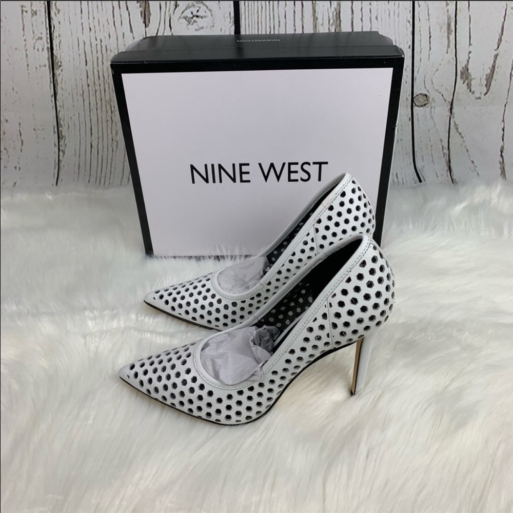 🔥NINE WEST🔥TRANSLATE STILETTO HIGH HEELS PUMPS WHITE SIZE 5.5 NEW IN BOX - Picture 5 of 7